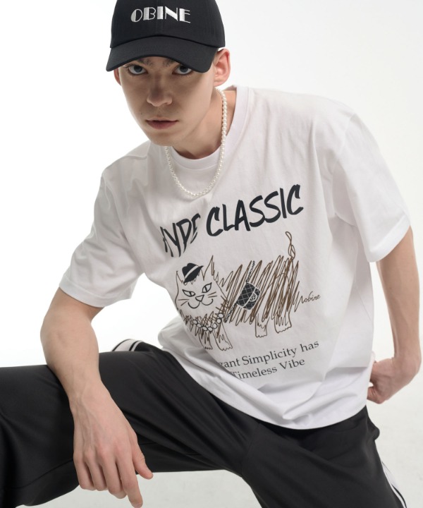 HYPE CLASSIC MEW 루즈핏 반소매 티셔츠 브라운