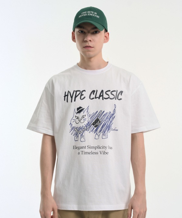 HYPE CLASSIC MEW 루즈핏 반소매 티셔츠 네이비